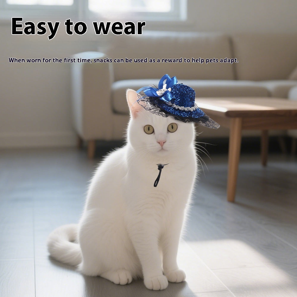 Charming Pet Lace Hat – Make Every Cat Look Royal