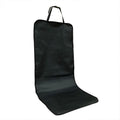 Black car seat cover with a strap on a white background