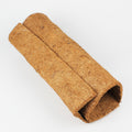 Rolled-up coir mat on a white background