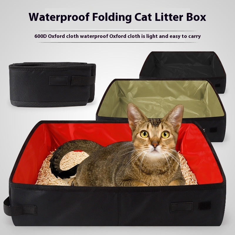 Fold-and-Go Portable Litter Box for Happy Cats