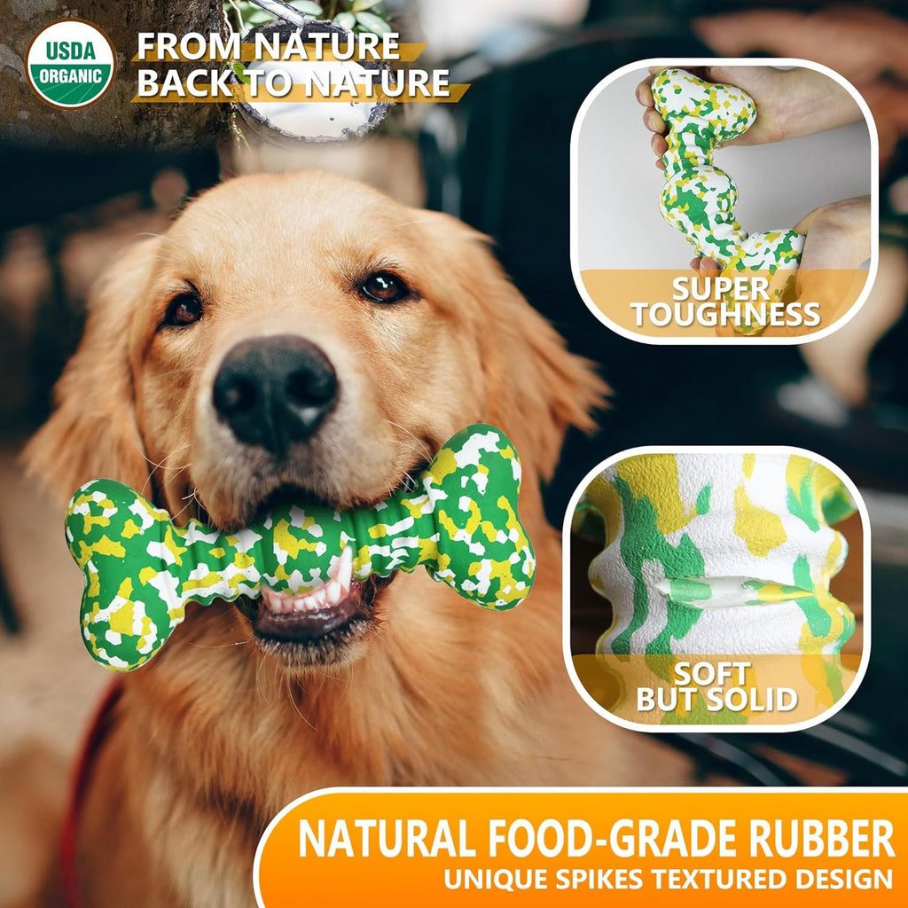 Tough Natural Rubber Bone - Safe & Fun