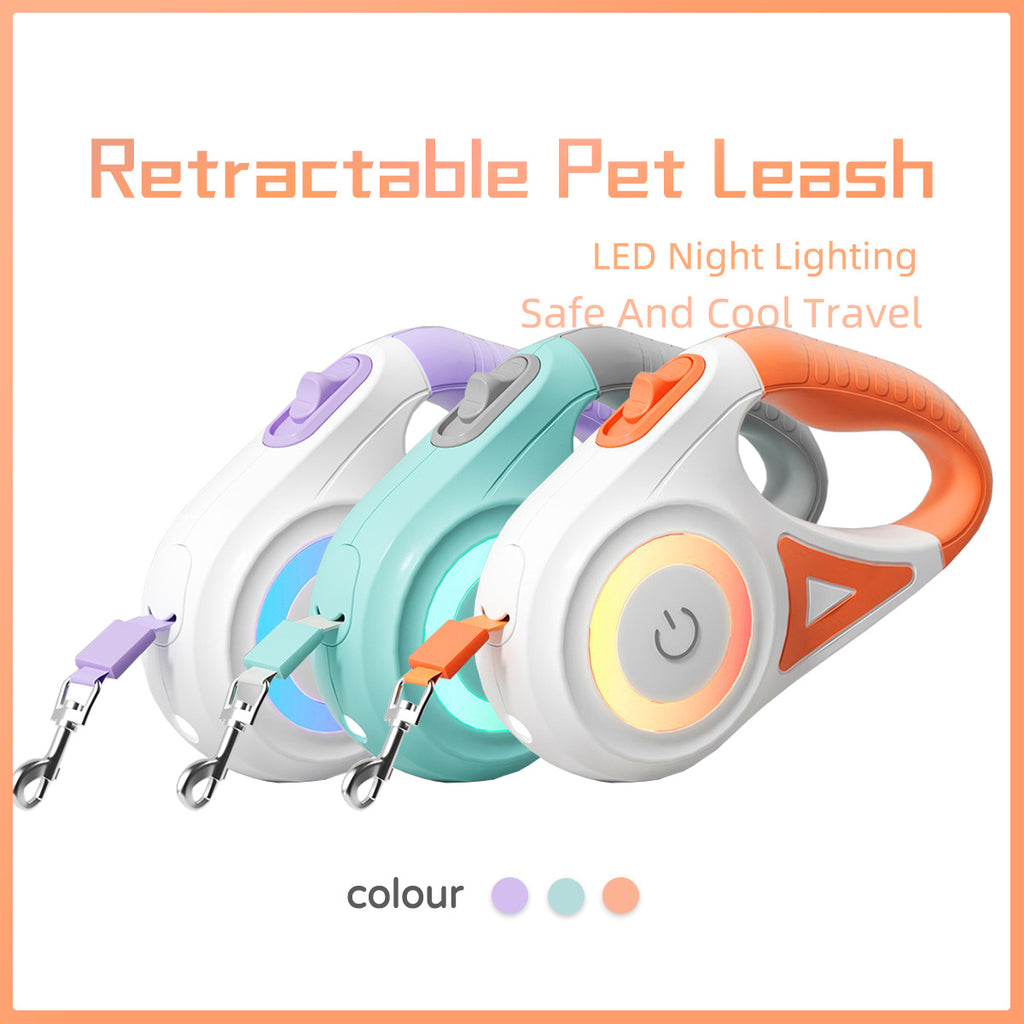Walkies Made Easy! Retractable Leash with Safety Light