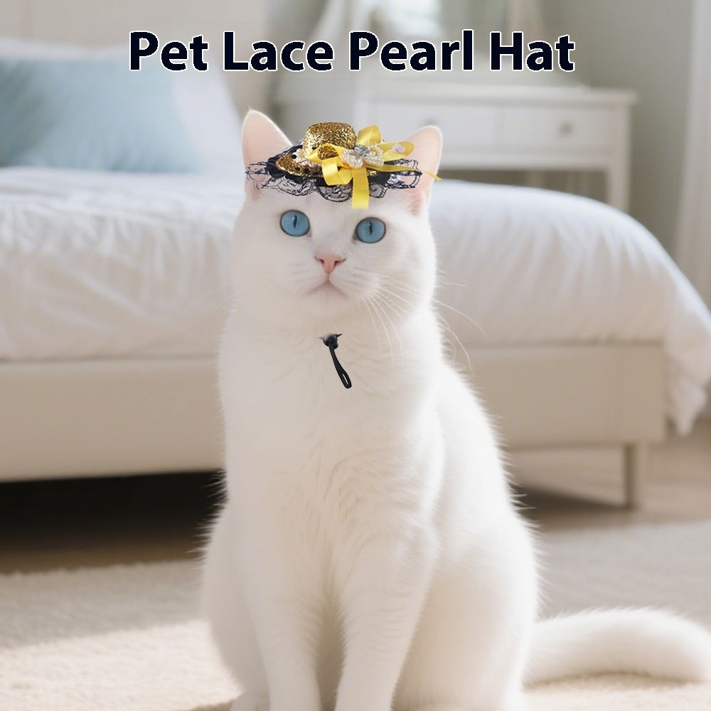 Charming Pet Lace Hat – Make Every Cat Look Royal