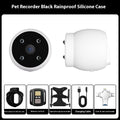 Pet recorder with rainproof silicone case and accessories on a white background